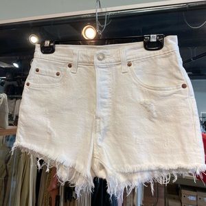 White Levi’s 501 shorts
